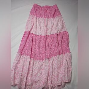 Fashion Nova Pink Floral Maxi Skirt